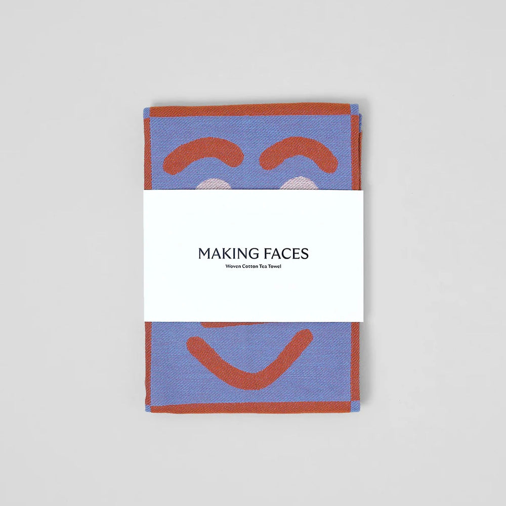 WRAP Küchentuch „Making Face Blue/Brown“ | Künstlerisches Design | WRAP