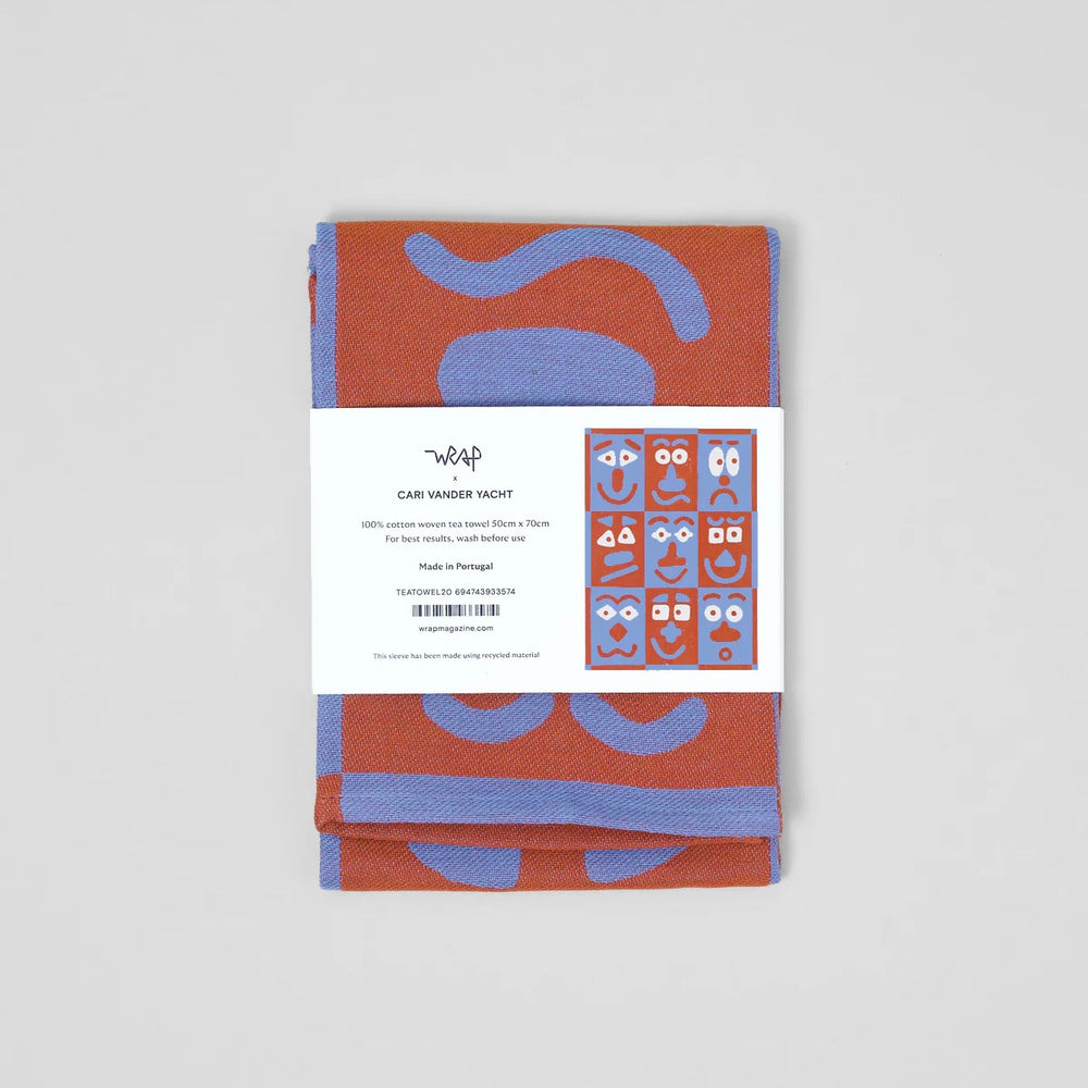 WRAP Küchentuch „Making Face Blue/Brown“ | Künstlerisches Design | WRAP