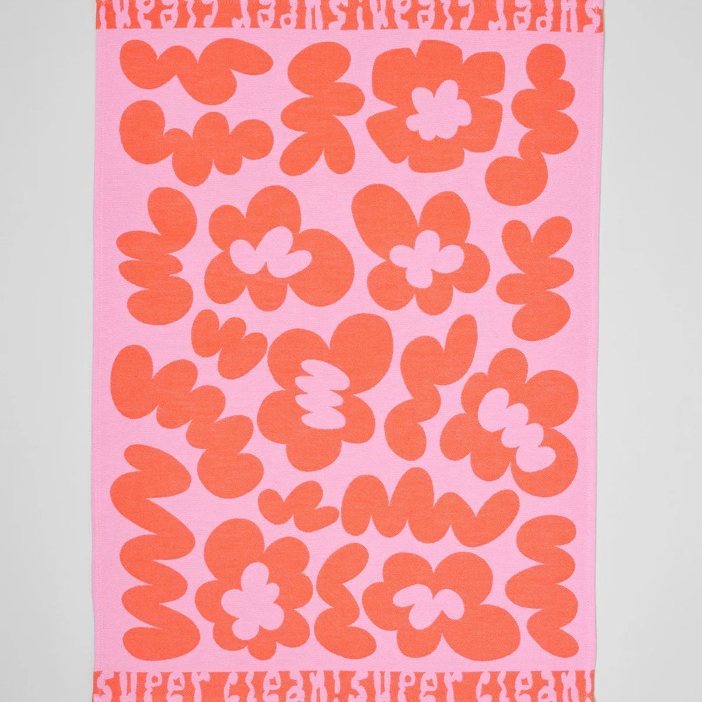WRAP Küchentuch „Super Clean Flowers Pink/Warm Red“ | Florales Design | WRAP