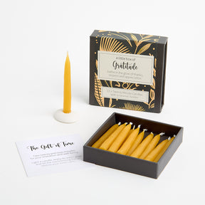 Cotton & Grey Kerzen “Twenty Minute Candles Gratitude” | 12 Ritualkerzen mit Halter | Cotton & Grey