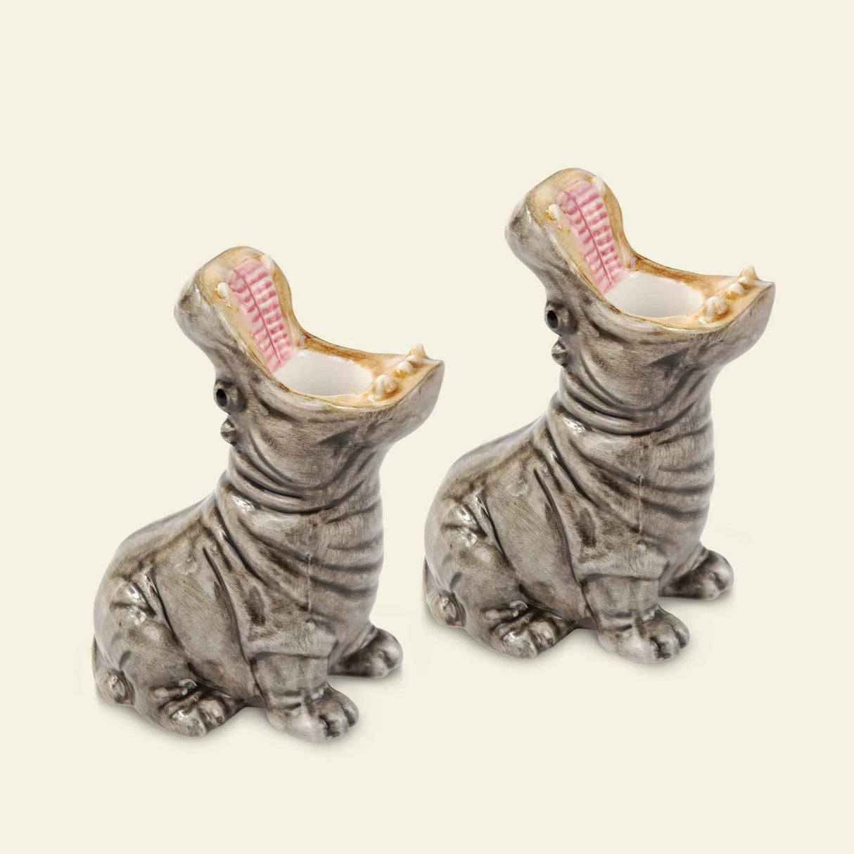 Donkey Products Kerzenhalter-Set “Hungry Hippos” 2 Stk. | Verspieltes Design | Donkey Products