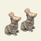 Donkey Products Kerzenhalter-Set “Hungry Hippos” 2 Stk. | Verspieltes Design | Donkey Products