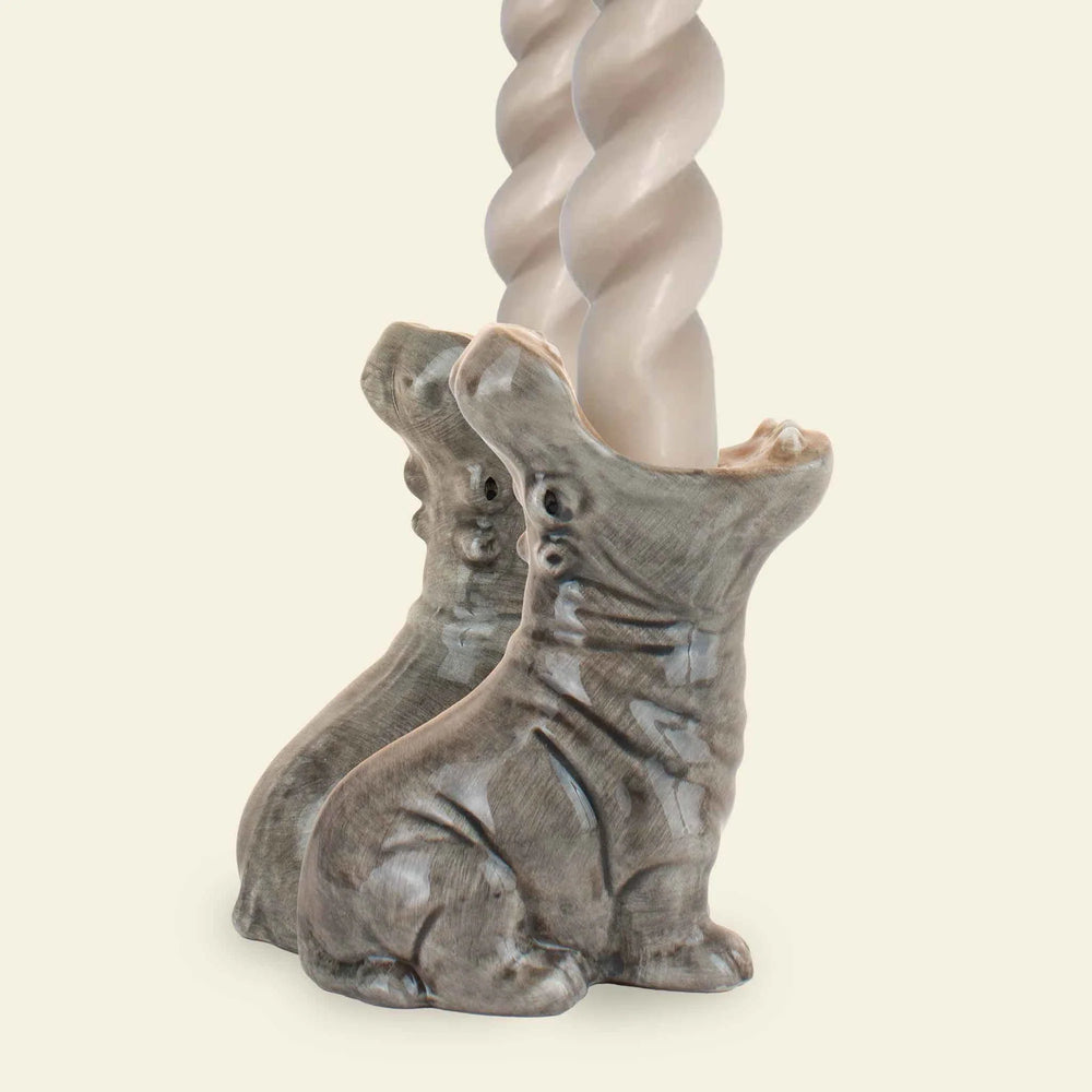 Donkey Products Kerzenhalter-Set “Hungry Hippos” 2 Stk. | Verspieltes Design | Donkey Products