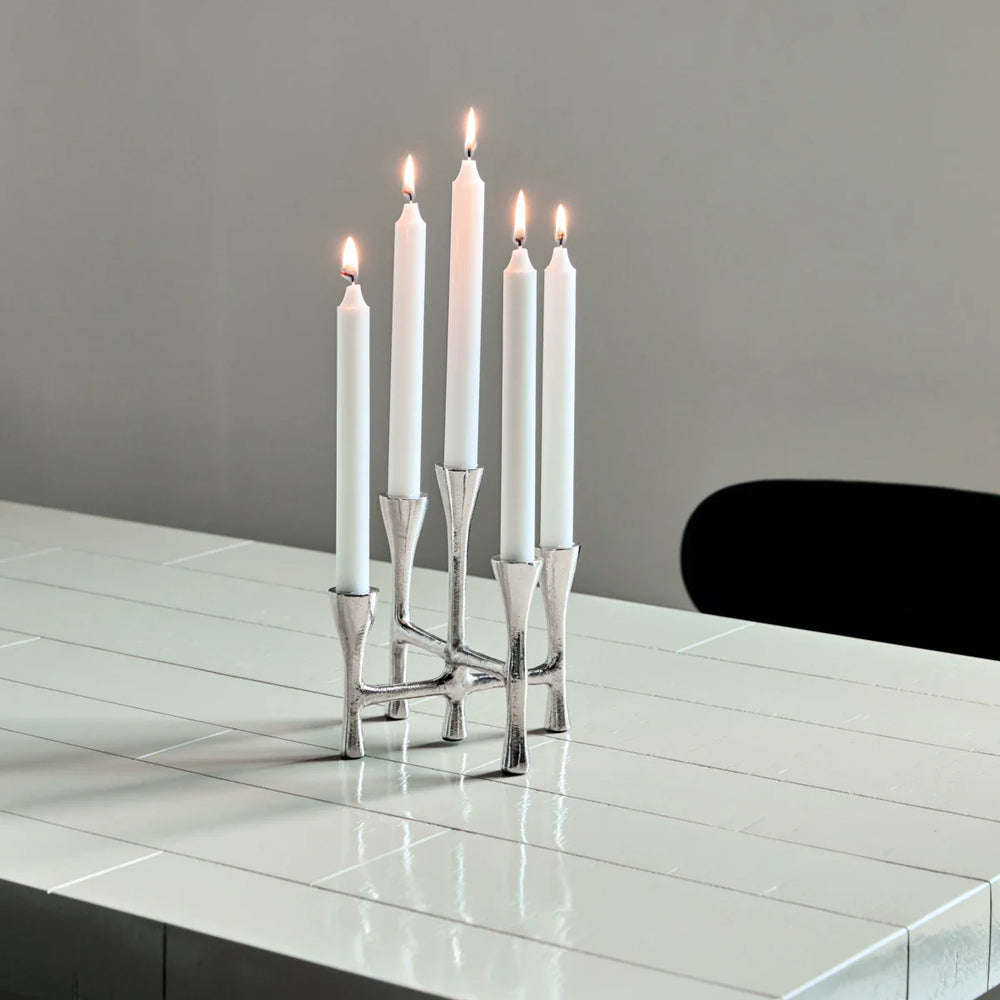 House Doctor Kerzenständer “Tristy” Silber | Minimalistisches Design | House Doctor