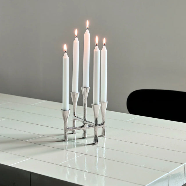 House Doctor Kerzenständer “Tristy” Silber | Minimalistisches Design | House Doctor