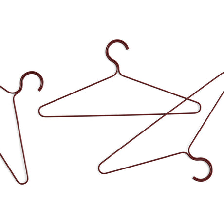 HAY Kleiderbügel „Colour Hanger Maroon Red“ 3er Set | Edel & modern | HAY