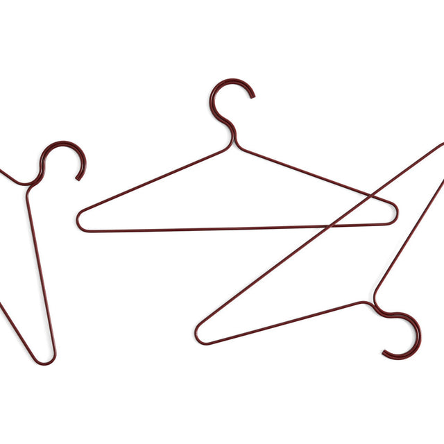 HAY Kleiderbügel „Colour Hanger Maroon Red“ 3er Set | Edel & modern | HAY