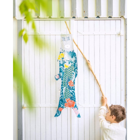 Madame MO Windfisch „Green Tattoo Koi 100cm“ | Japanisch inspiriert | Madame Mo