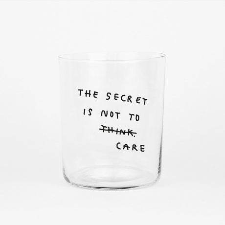 YAHYA Studio Glas „The secret is not to care (L)“ | Lustig & ehrlich | YAHYA Studio