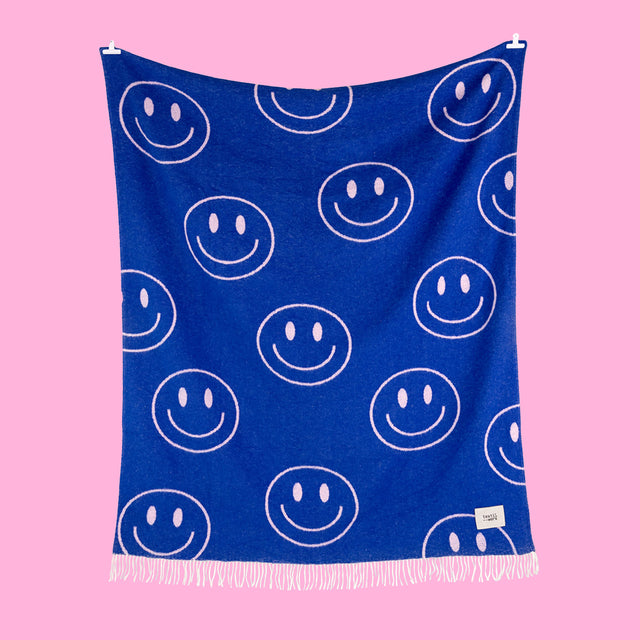 Textilwerk Decke „Keep Smiling“ (150x200cm) | Textilwerk | Decke für positive Vibes