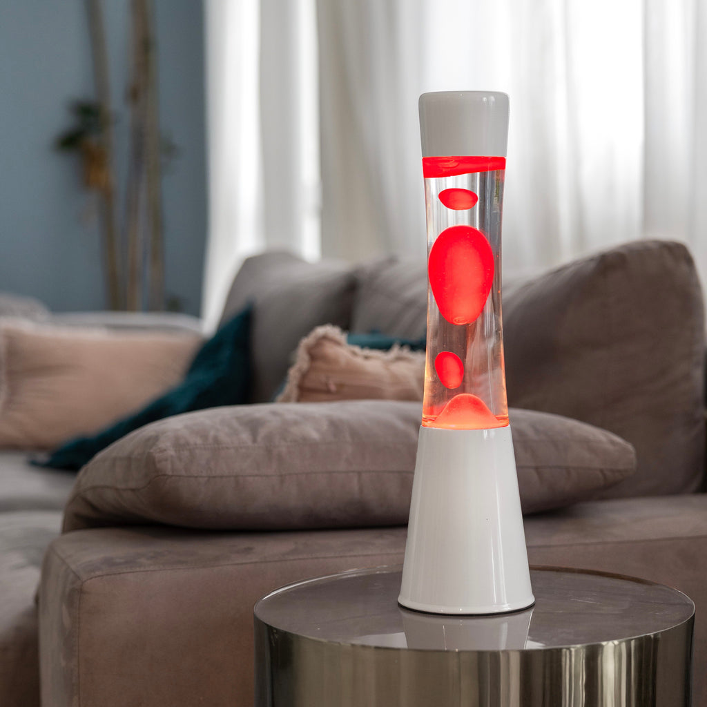 Fisura Lava Lampe Fisura "Tower" | White & Red | Beruhigend & Kultig