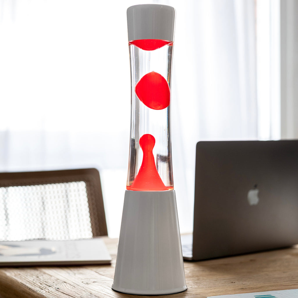 Fisura Lava Lampe Fisura "Tower" | White & Red | Beruhigend & Kultig