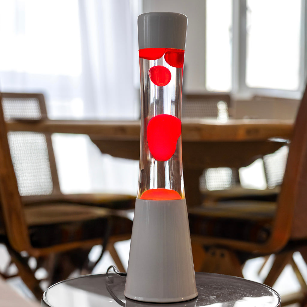 Fisura Lava Lampe Fisura "Tower" | White & Red | Beruhigend & Kultig