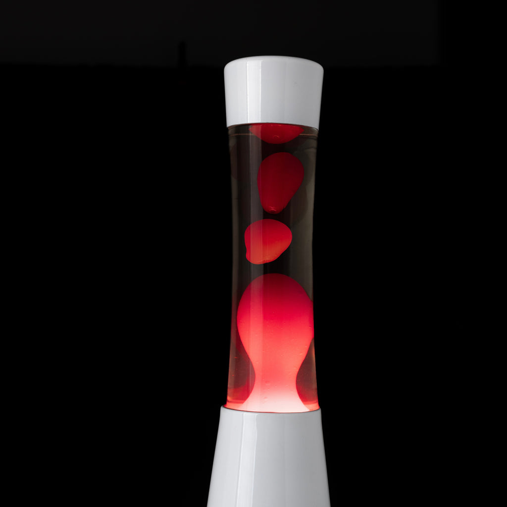 Fisura Lava Lampe Fisura "Tower" | White & Red | Beruhigend & Kultig