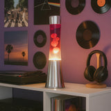 Fisura Lava Lampe „Tower Chrome“ | Red & White | Fisura