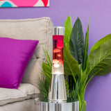 Fisura Lava Lampe „Tower Chrome“ | Red & White | Fisura