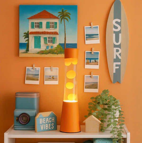 Fisura Lava Lampe “Tower Mono Orange” | Klare Farbe, große Wirkung | Fisura