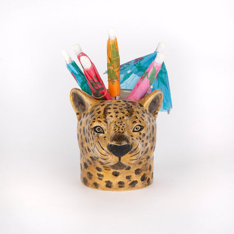 Quail Ceramics Übertopf „Flower Pot Mini Leopard“ | Leopardenkopf | Quail Ceramics