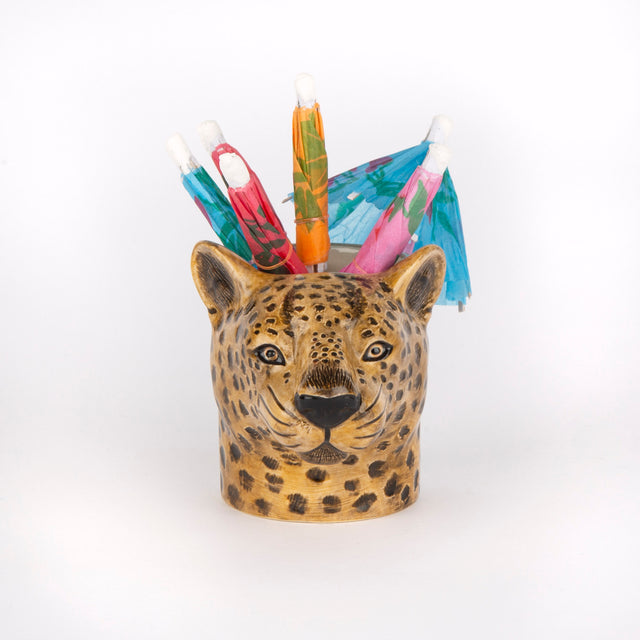 Quail Ceramics Übertopf „Flower Pot Mini Leopard“ | Leopardenkopf | Quail Ceramics