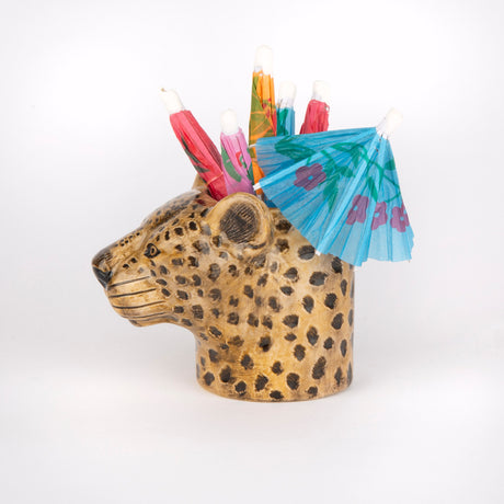 Quail Ceramics Übertopf „Flower Pot Mini Leopard“ | Leopardenkopf | Quail Ceramics