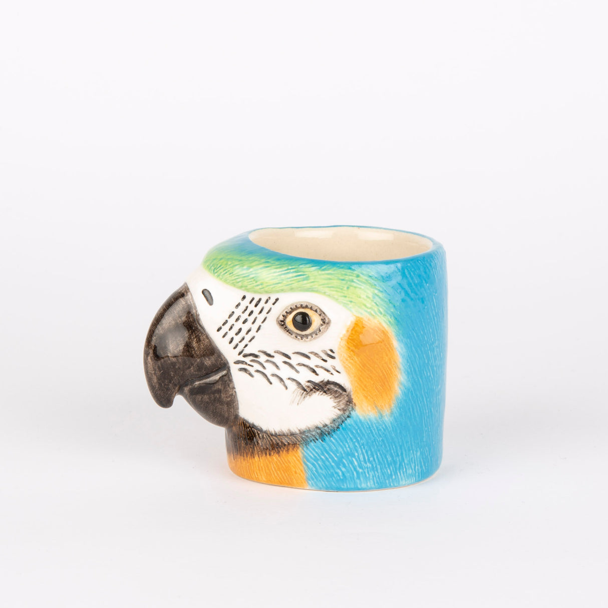 Quail Ceramics Übertopf „Flower Pot Mini Macaw“ | Bunter Vogelkopf | Quail Ceramics