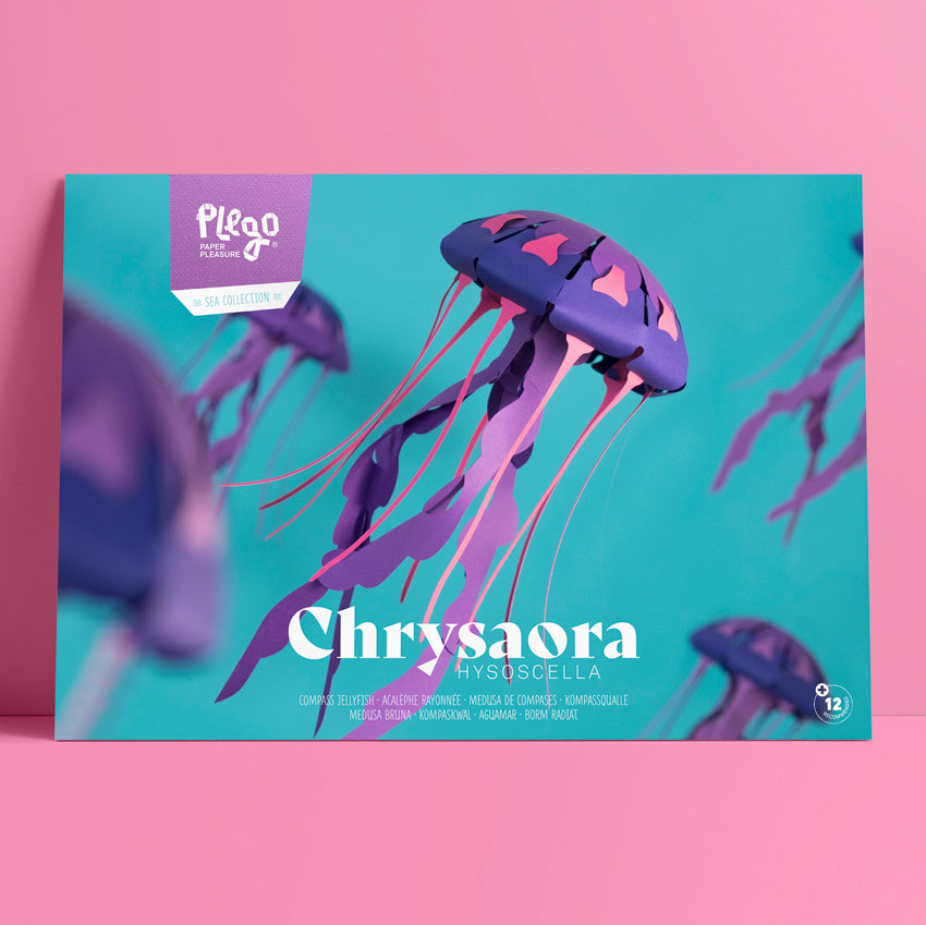 PLEGO Bastelset PLEGO "Chrysaora" | Qualle aus Papier zum Selbstaufbauen in lila