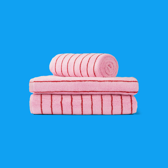 BONGUSTA Gästehandtuch Bongusta „Naram Baby Pink & Ski Patrol“ | Weich und farbenfroh