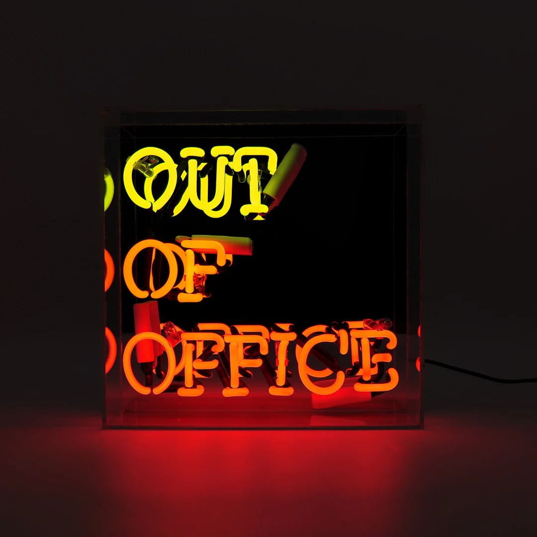 Locomocean Neon Acryl Box “Out of Office” | Büro mit Augenzwinkern | Locomocean