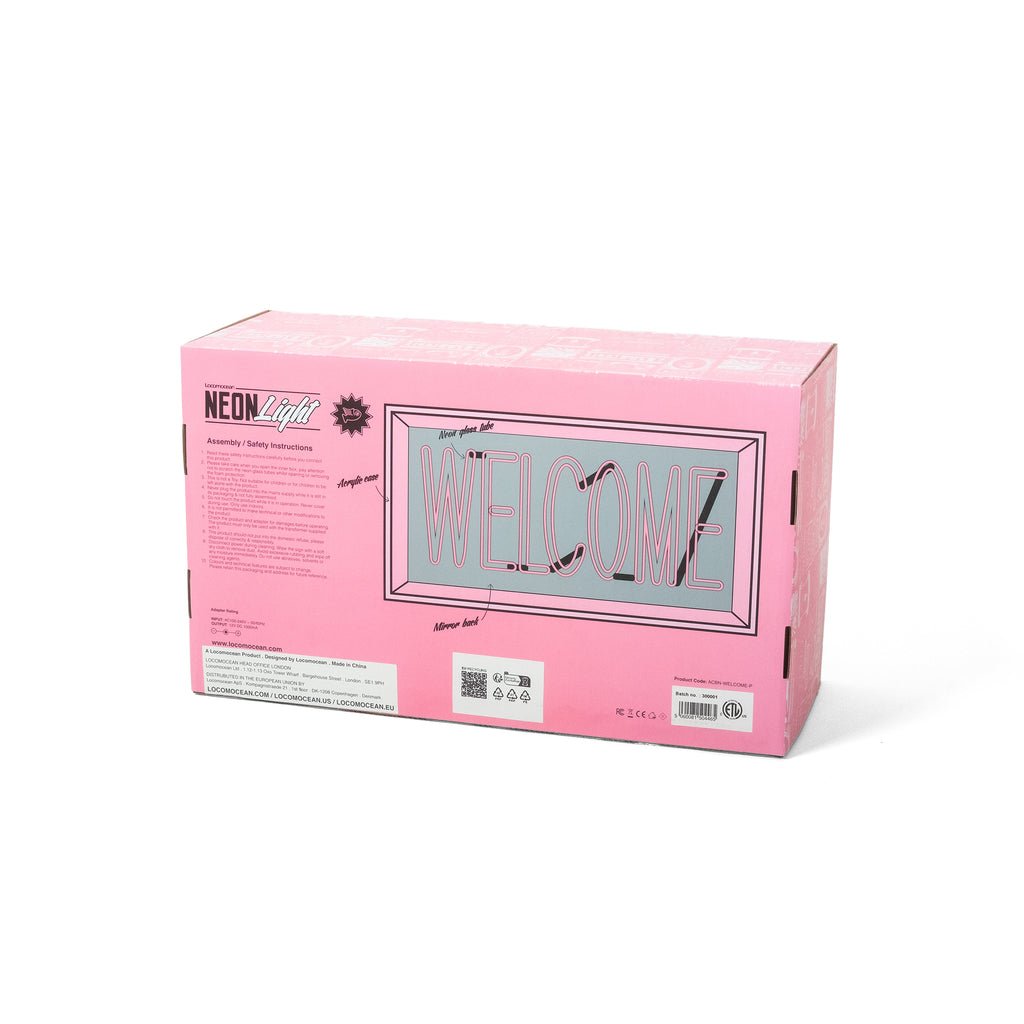 Locomocean Acrylic Box Neon „Welcome Pink“ | Locomocean | Neon Box für einladende Akzente
