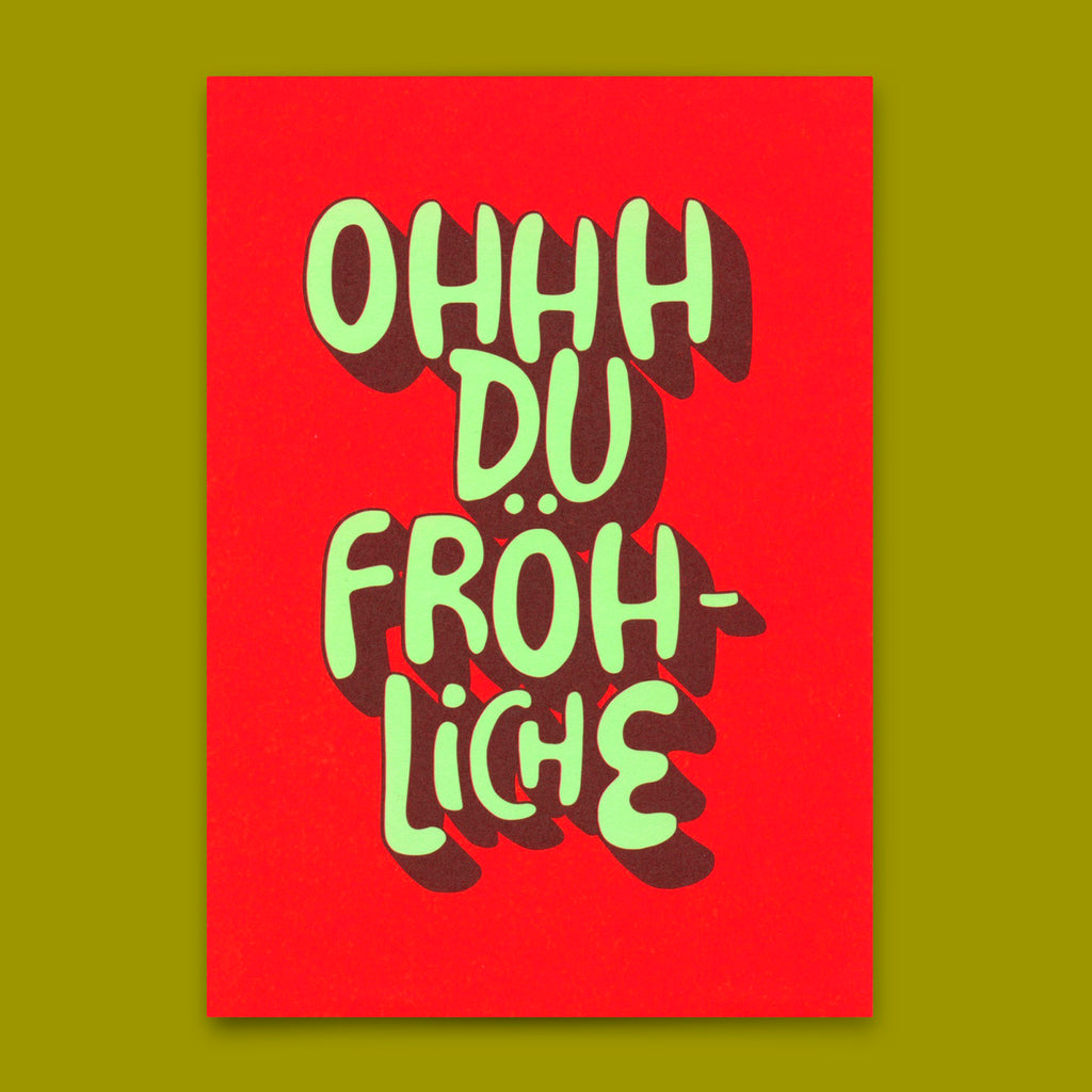 Deli Cards Postkarte "Oh du fröhliche" | Ausgefallene Karte zu Weihnachten