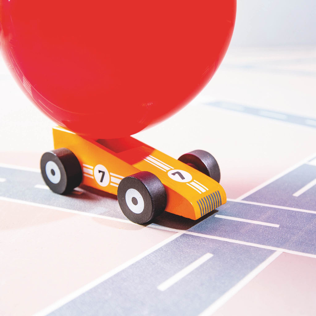 Doneky Products Spielzeugauto "Balloon Racer Orangestar" | umweltfreundlicher Spielspaß