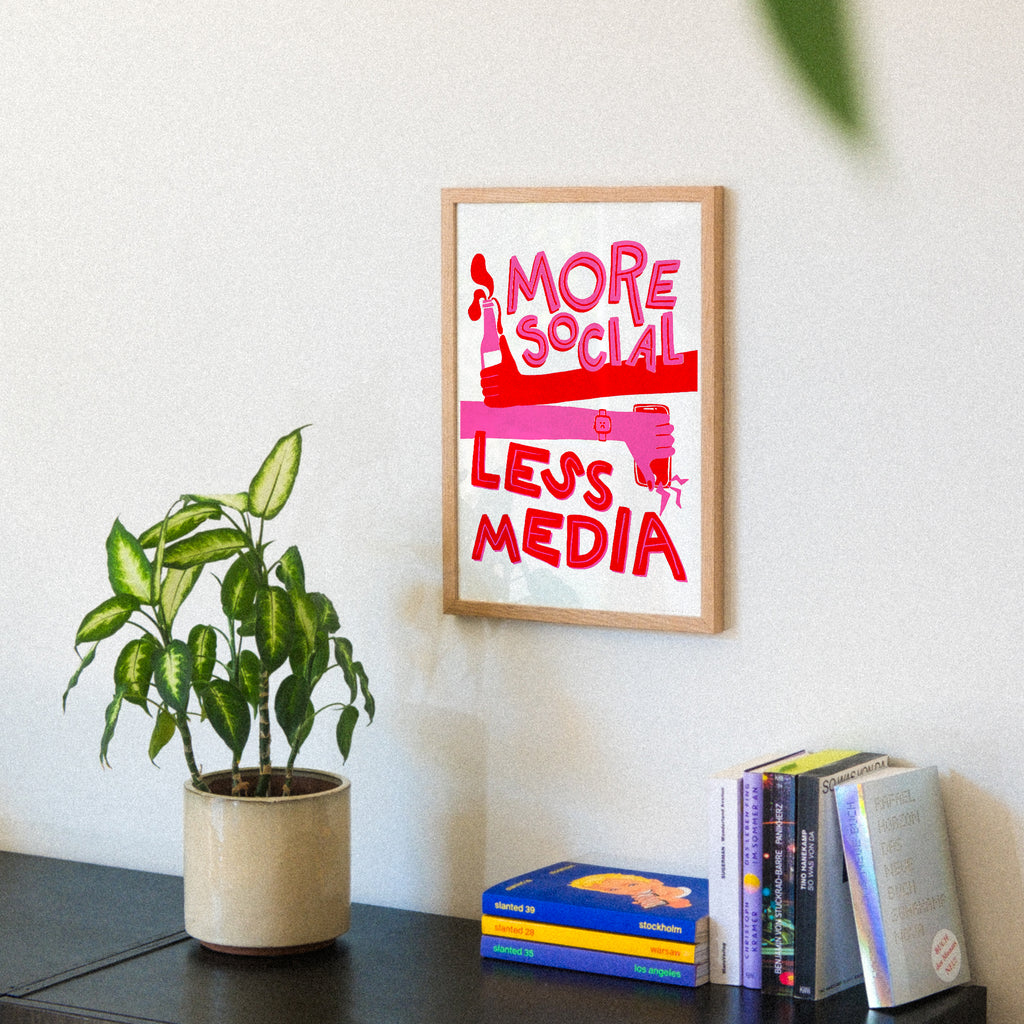 Edition SCHEE More Social Less Media (Din A3) | Edition SCHEE | Siebdruck