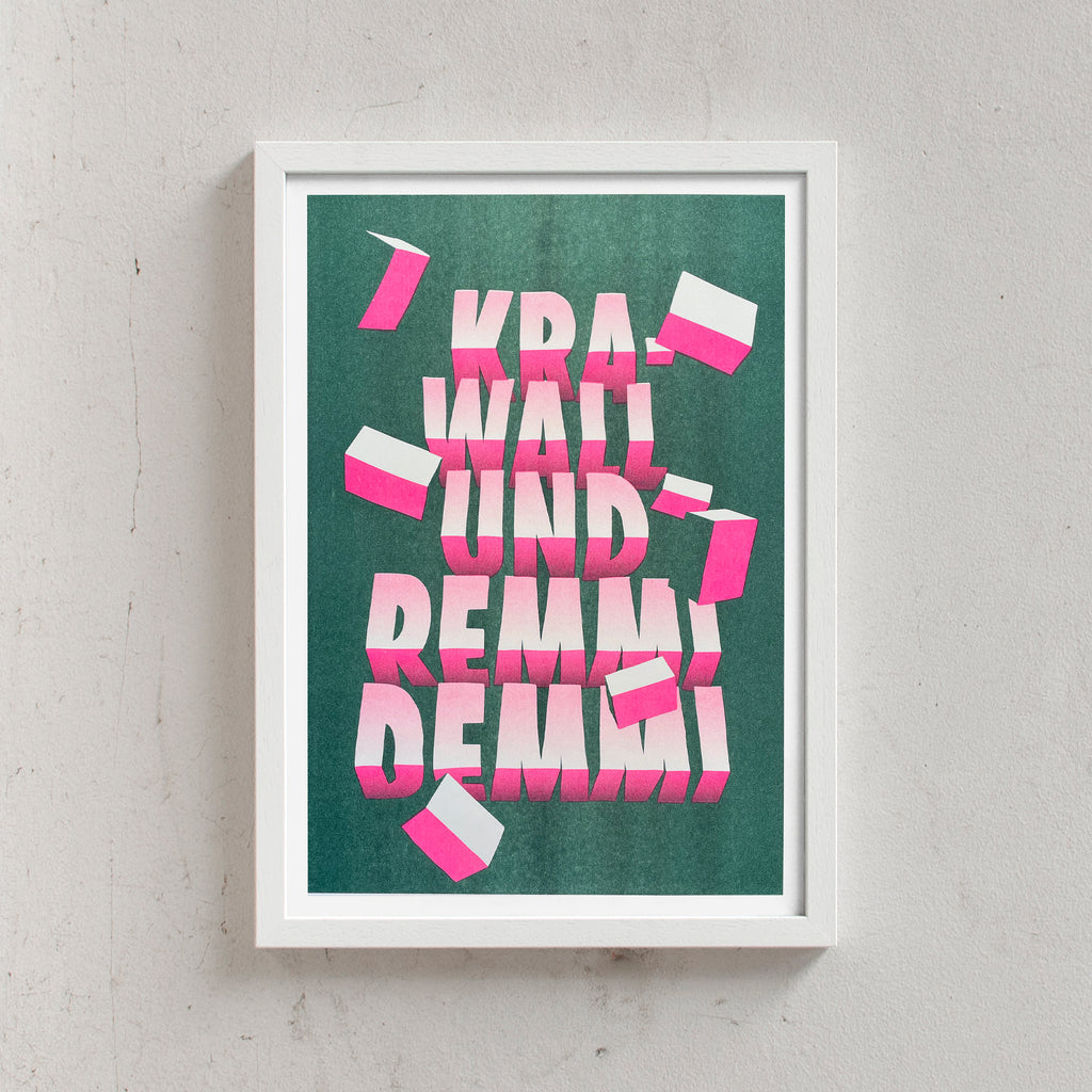 Edition SCHEE Krawall und Remmidemmi (DIN A3) | Edition SCHEE | Risographie weiß