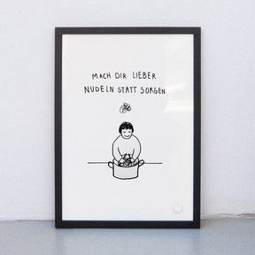 Edition SCHEE Nudeln statt Sorgen (Din A3) | Edition SCHEE | Siebdruck