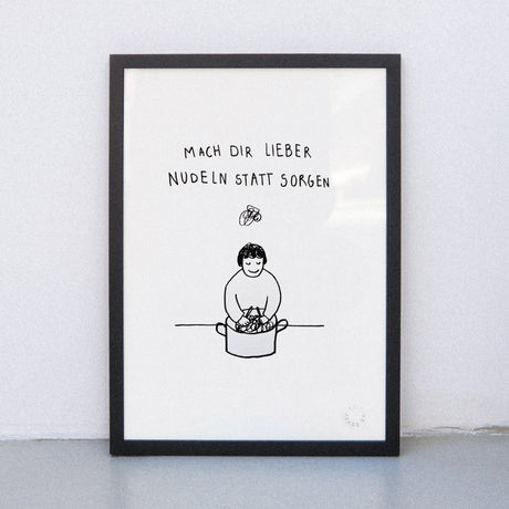 Edition SCHEE Nudeln statt Sorgen (Din A3) | Edition SCHEE | Siebdruck