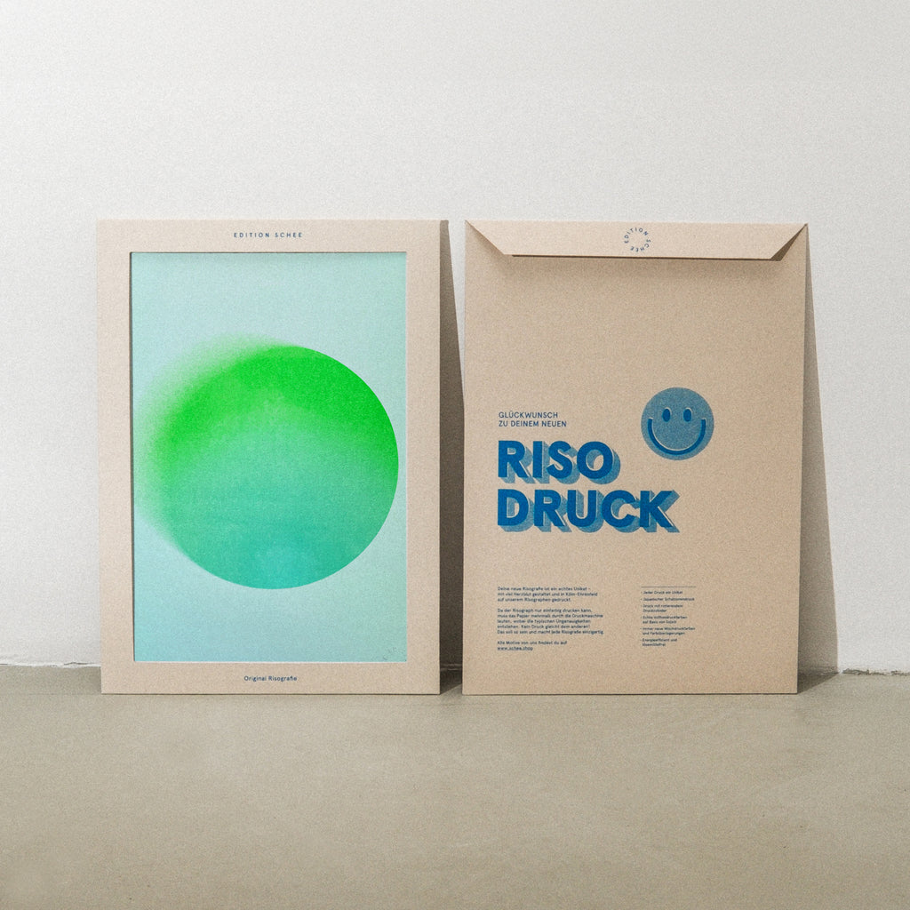 Edition SCHEE Melting Sun Green/Blue (DIN A3) | Edition SCHEE | Risographie