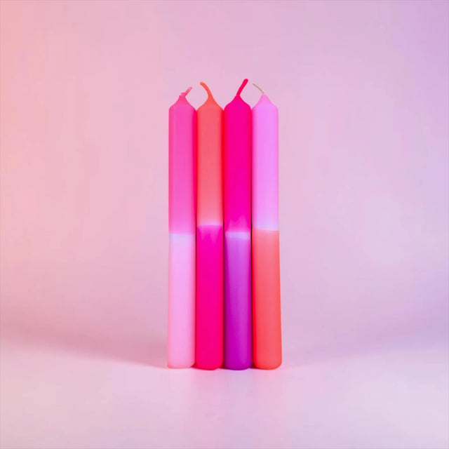 pinkstories Stabkerzen “Kiwi City Flamingo Drive” 4er-Set | pinkstories