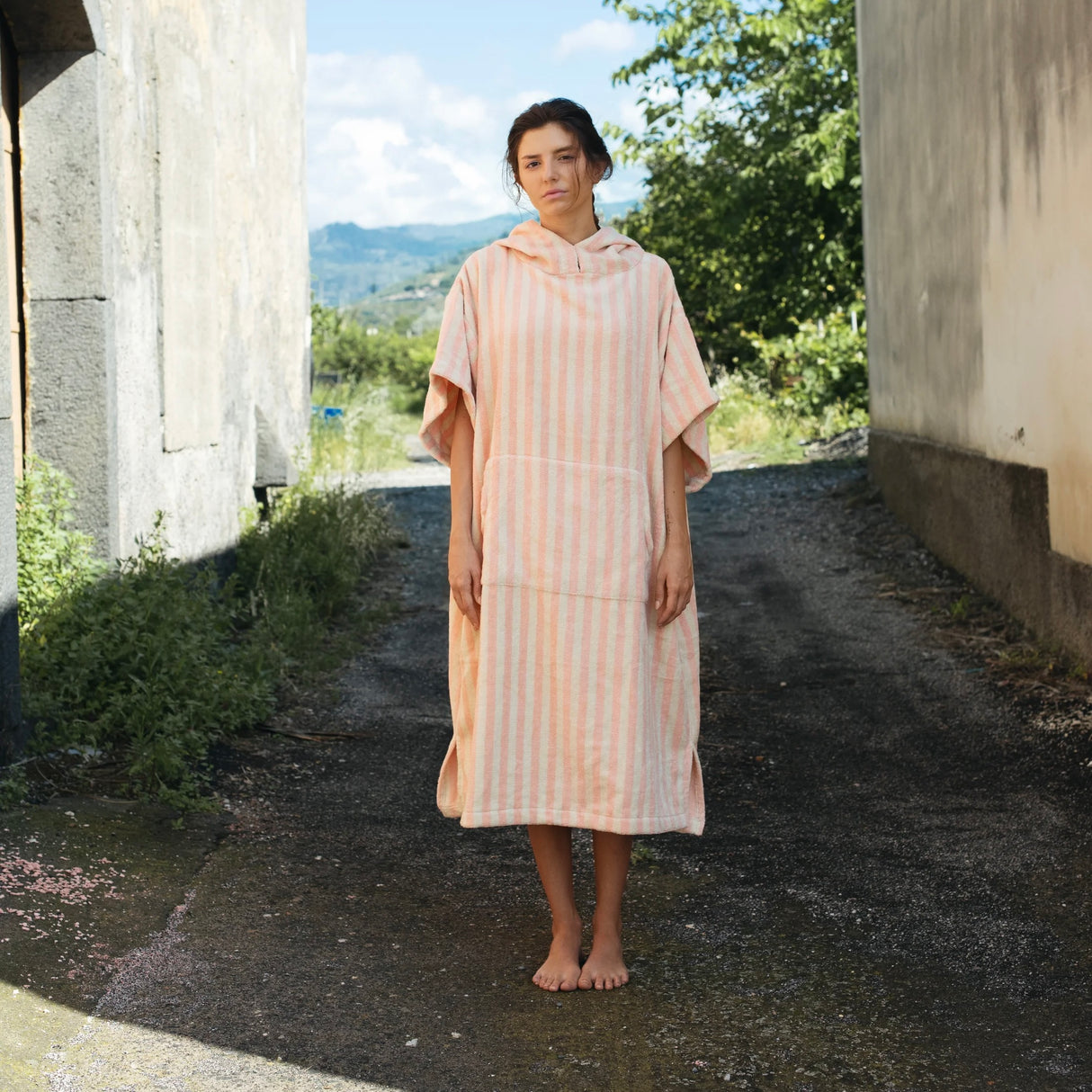 BONGUSTA Poncho „Naram Tropical & Creme S/M“ | Einfach überwerfen | Bongusta