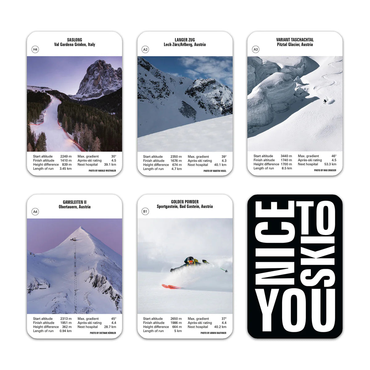 Seltmann Publishers Quartett „Nice to Ski You“ | Quartett mit Skigebieten | Seltmann Publisher