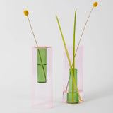 Block Design Vase “Reversible” Pink/Grün L | Wandelbares Design | Block Design