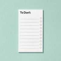 Schlechte Karten Notizblock „To Don't Liste“ | Was du alles nicht tun wirst | Schlechte Karten