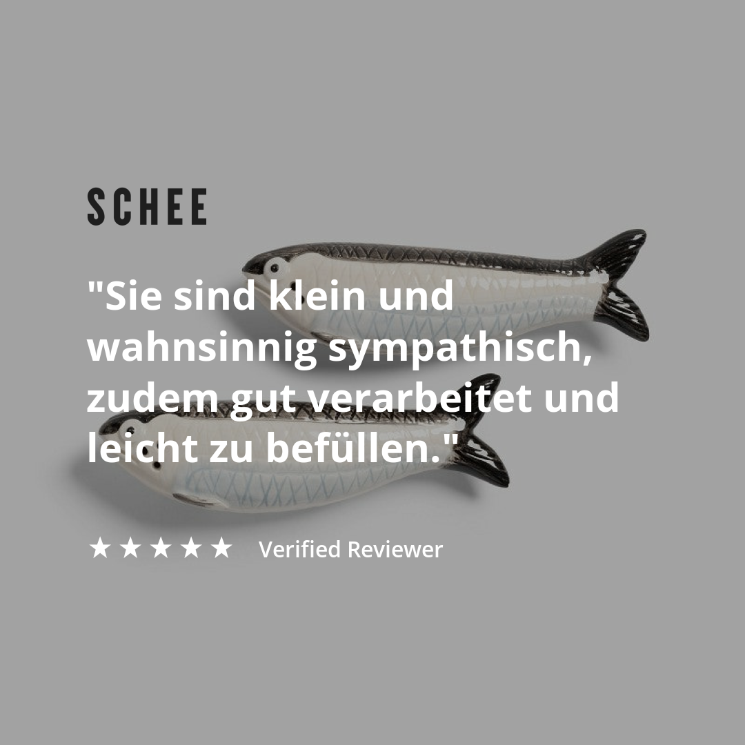 &Klevering Salz- und Pfefferstreuer "Sardine" von &Klevering | Originelle Fisch-Form aus hochwertigem Keramikdesign