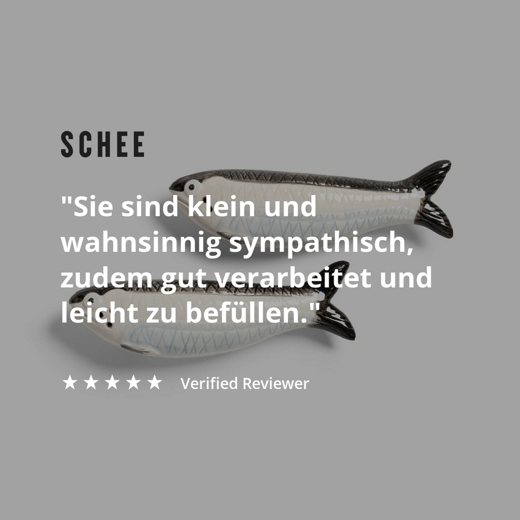&Klevering Salz- und Pfefferstreuer "Sardine" von &Klevering | Originelle Fisch-Form aus hochwertigem Keramikdesign