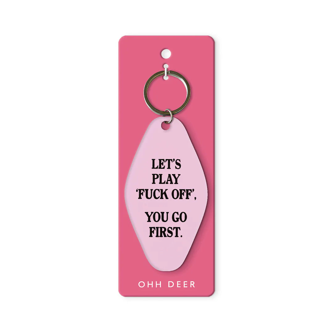 Ohh Deer Schlüsselanhänger “Motel Let’s Play Fuck Off” | Retro Key Tag | Ohh Deer
