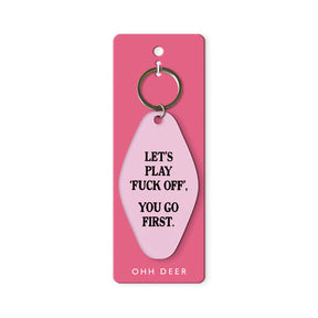 Ohh Deer Schlüsselanhänger “Motel Let’s Play Fuck Off” | Retro Key Tag | Ohh Deer