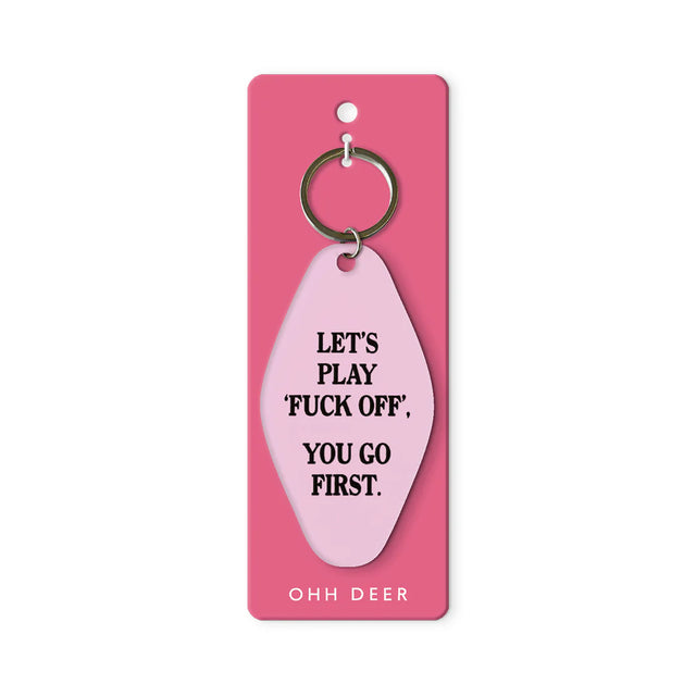 Ohh Deer Schlüsselanhänger “Motel Let’s Play Fuck Off” | Retro Key Tag | Ohh Deer
