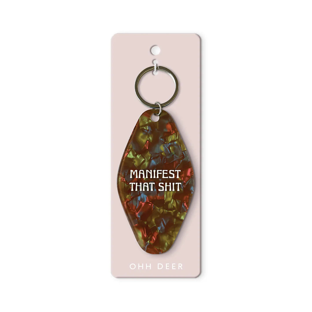 Ohh Deer Schlüsselanhänger “Motel Manifest That Shit” | Retro Key Tag | Ohh Deer