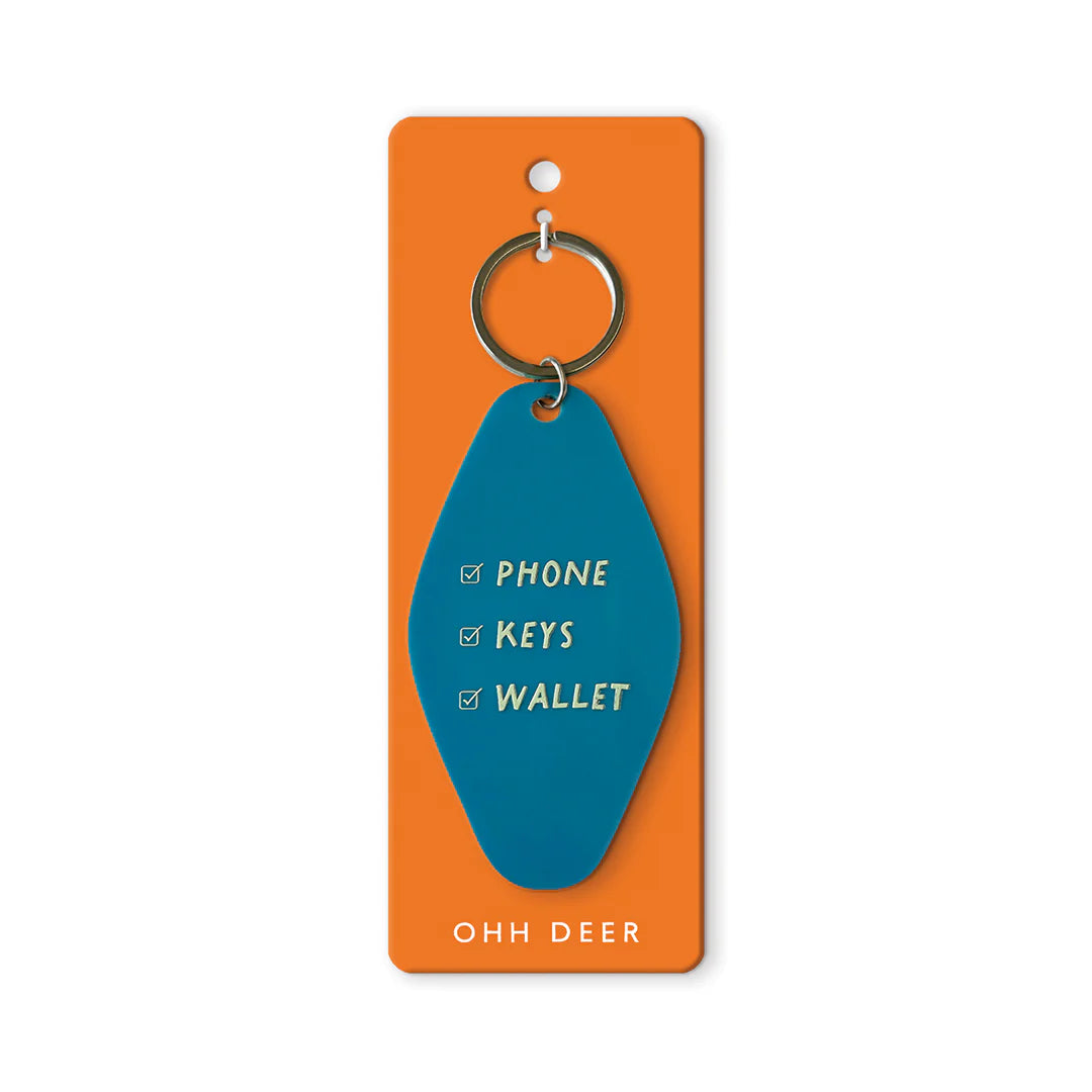 Ohh Deer Schlüsselanhänger “Motel Phone Keys Wallet” | Retro Motel Key Tag | Ohh Deer