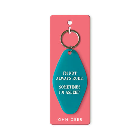 Ohh Deer Schlüsselanhänger “Sometimes I'm asleep” | Retro Motel Key Tag | Ohh Deer