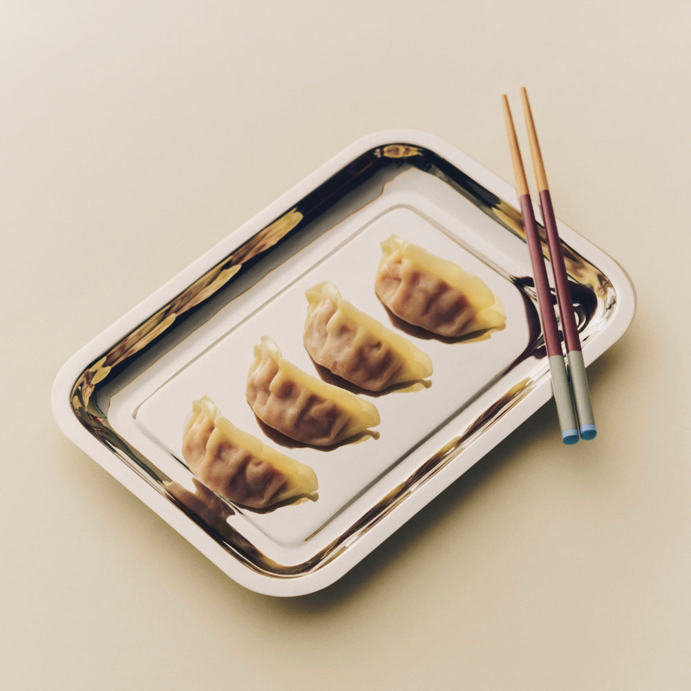 HAY Servierplatte „Essential Steel Rectangular Tray Small“ | Edelstahl | HAY